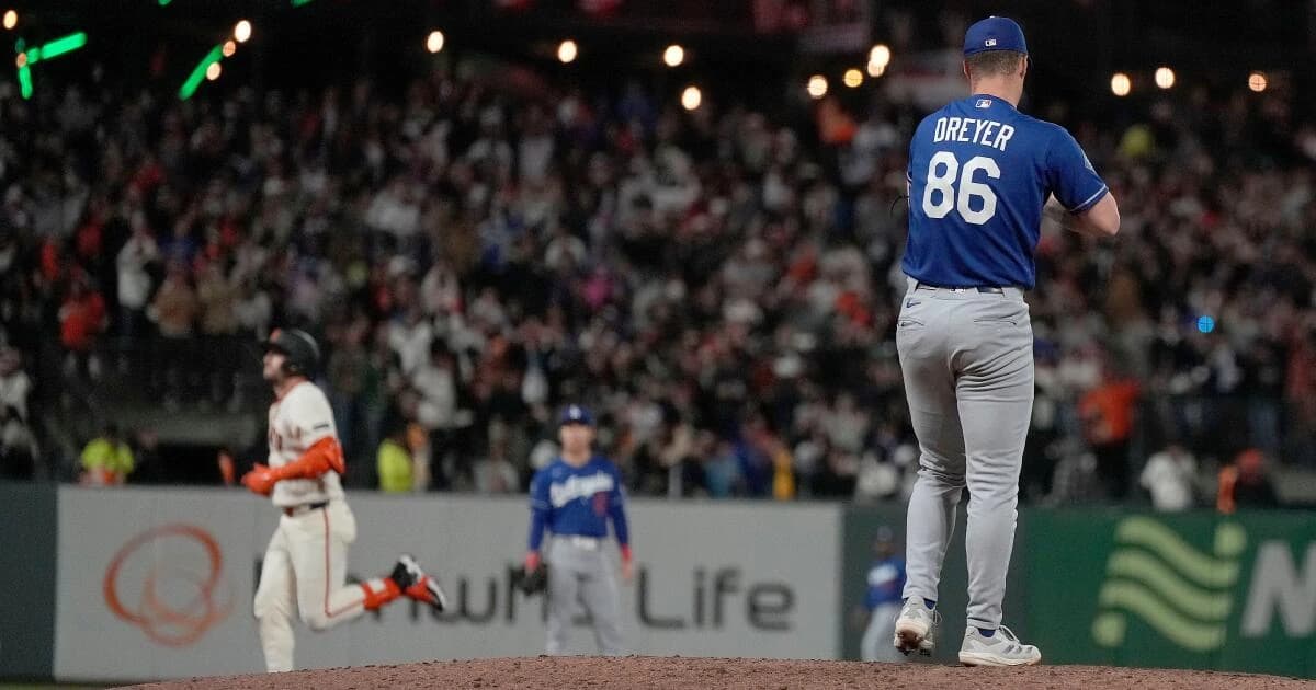Shohei Ohtani pitches six shutout innings, but one swing lifts Giants over Dodgers