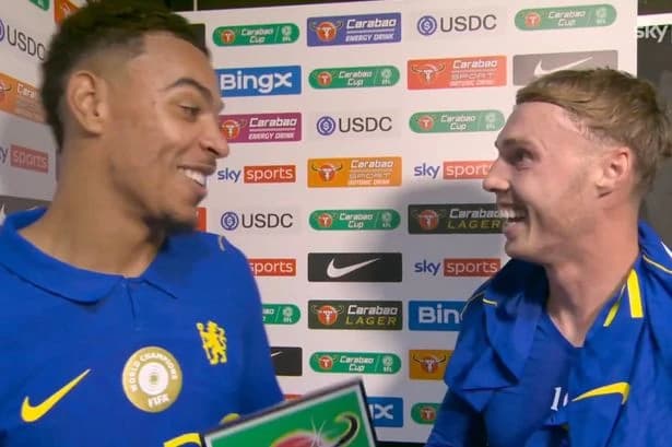 Sky Sports footage shows Morgan Rogers' reaction to controversial Cole Palmer call