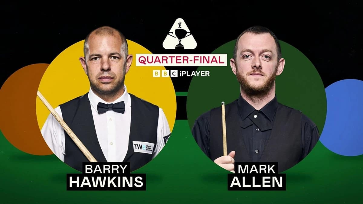 Snooker: World Championship - 2026 Live: Barry Hawkins v Mark Allen - Table 2 - Evening session