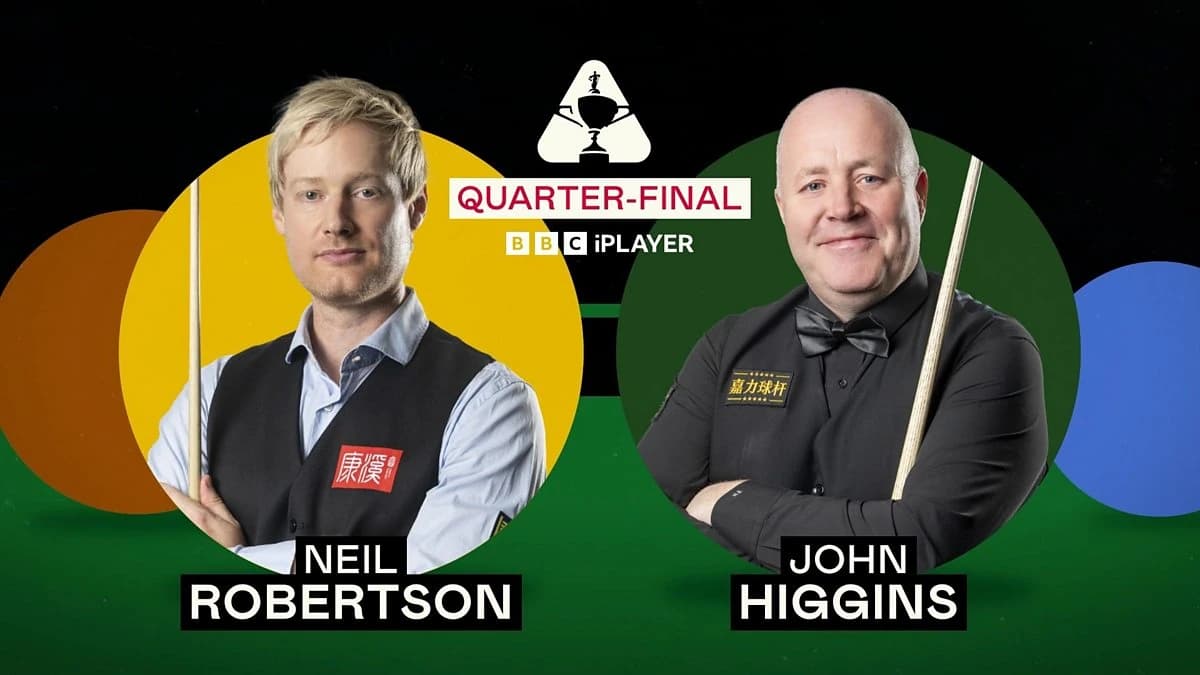Snooker: World Championship - 2026 Live: Neil Robertson v John Higgins - Table 1 - Morning session