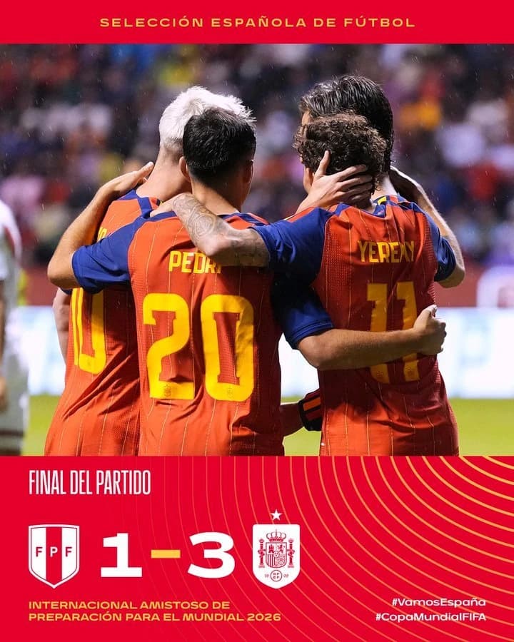 Spania şi-a încheiat pregătirea pentru CM cu o victorie împotriva echipei statului Peru, scor 3-1