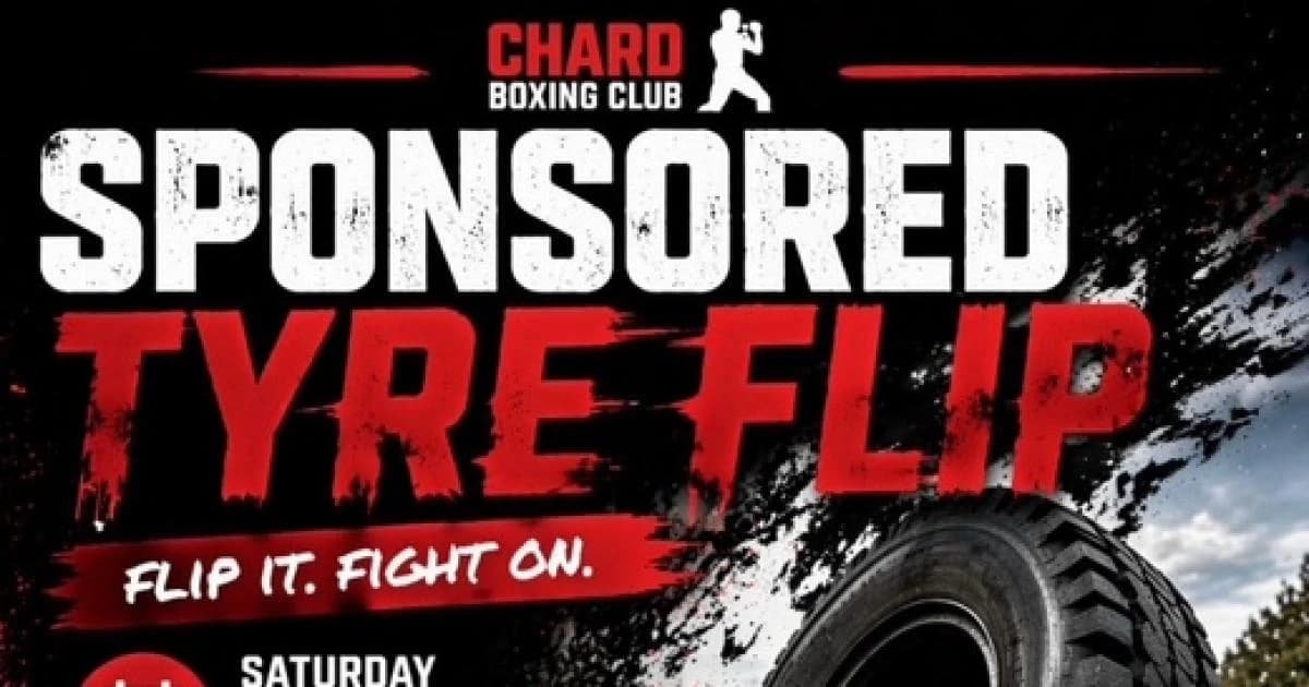 Sponsored tyre flip challenge from Chard to Ilminster and back