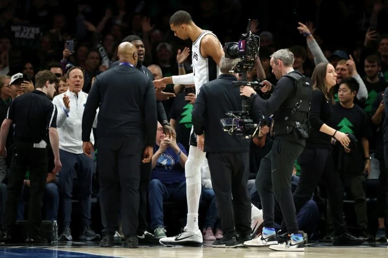 Spurs star Wembanyama ejected for elbowing Wolves' Reid