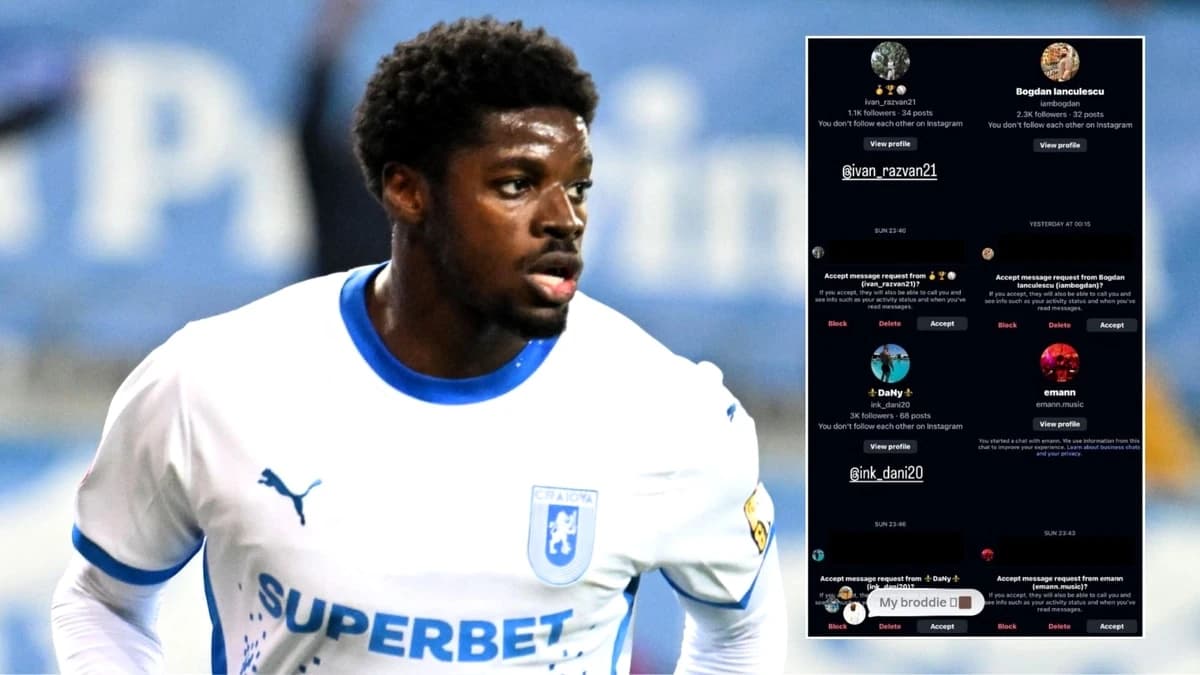 Steven Nsimba, victima rasismului după golul cu Dinamo! Atacantul Craiovei a făcut publice mesajele.