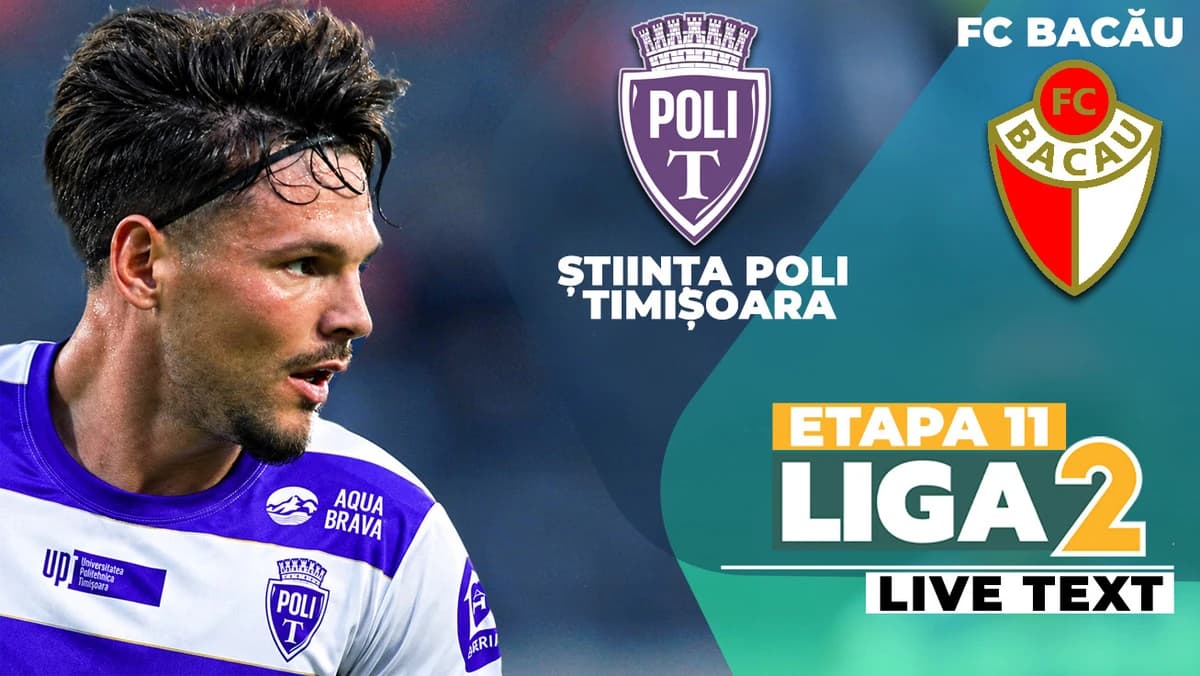 Știința Poli câștigă derby-ul rundei 11 a Ligii 2, contra FC Bacău, și este noul lider al Ligii 2. M