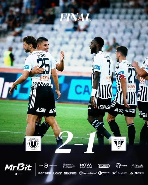 Superliga: Universitatea Cluj - UTA 2-1