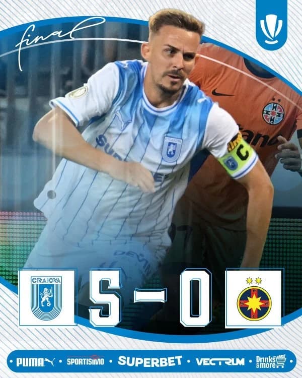 Superliga: Universitatea Craiova-FCSB 5-0