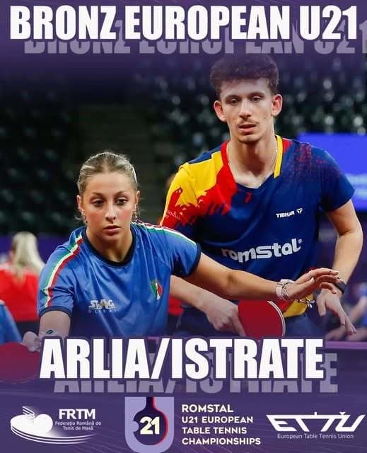 Tenis de masă: Bronz continental pentru Andrei Istrate şi colega sa italiană Nicole Arlia la dublu m