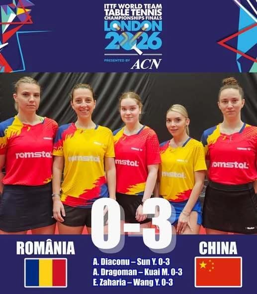 Tenis de masă: Echipa feminină a României, vicecampioana europeană en titre, învinsă de China la deb