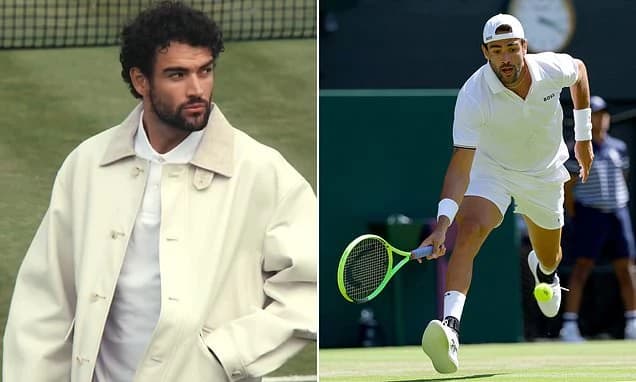 Tennis star Matteo Berrettini's Hugo Boss outfit is banned by Wimbledon bosses for not being white e