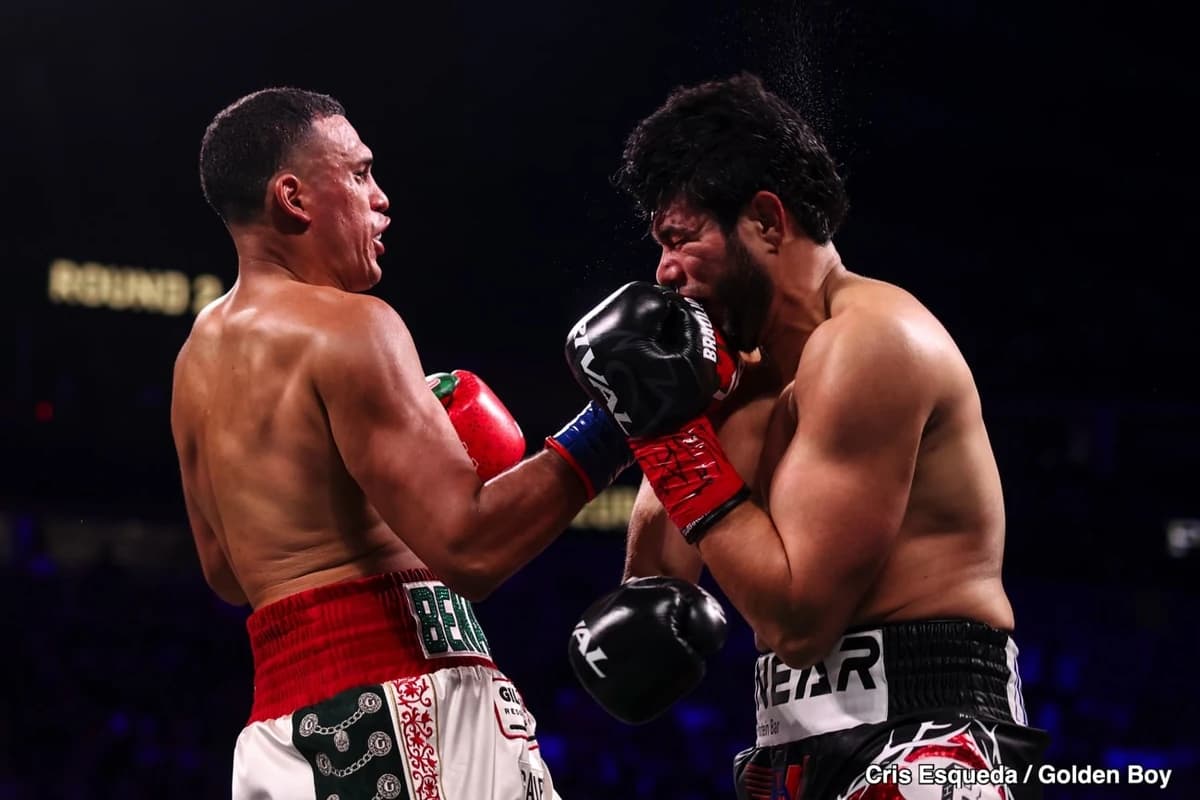 Terence Crawford reacts to David Benavidez stopping Ramirez