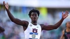 Tharp breaks 110m hurdles world record at US college championships