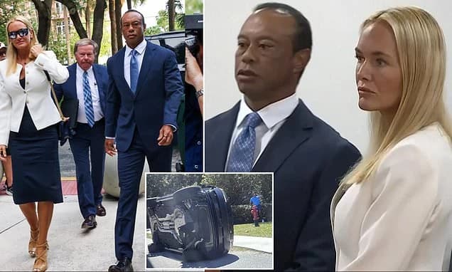 Tiger Woods strikes deal and pleads guilty to reckless driving... after arriving at court with dotin