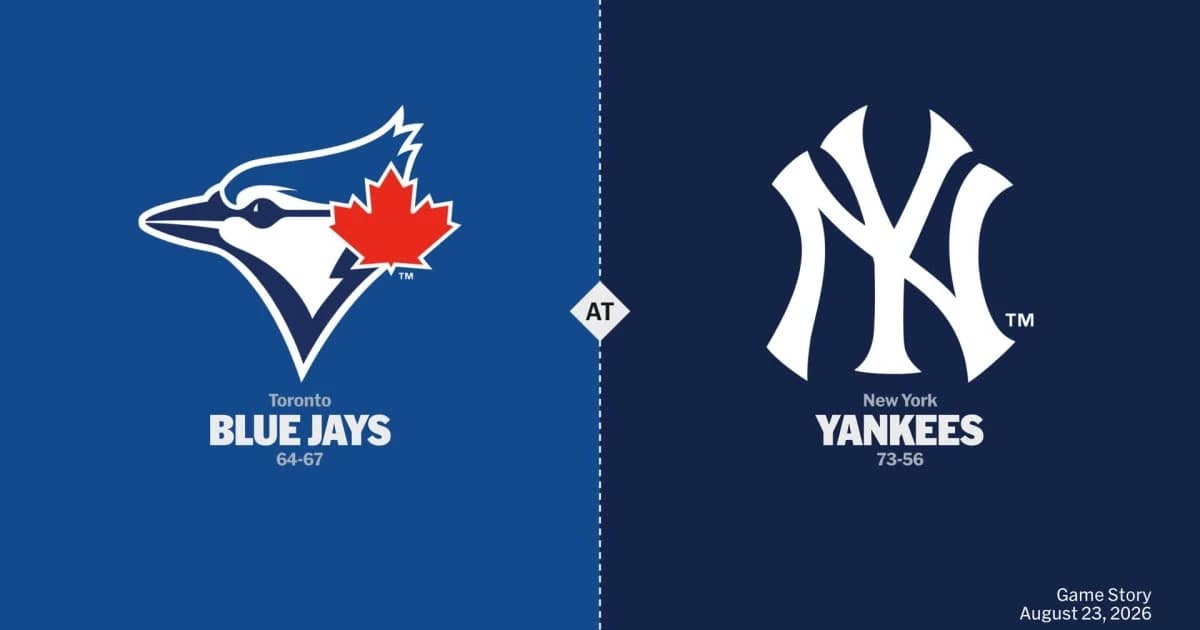 Toronto Blue Jays at New York Yankees Game Story, Scores/Highlights - 08/23/2026