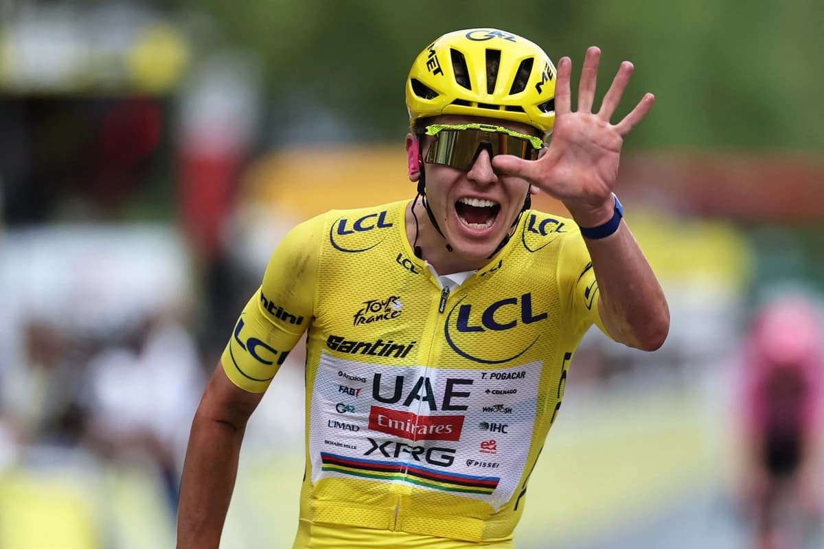 Tour de France: Tadej Pogačar equals record with fifth yellow jersey as Mathieu van der Poel wins th