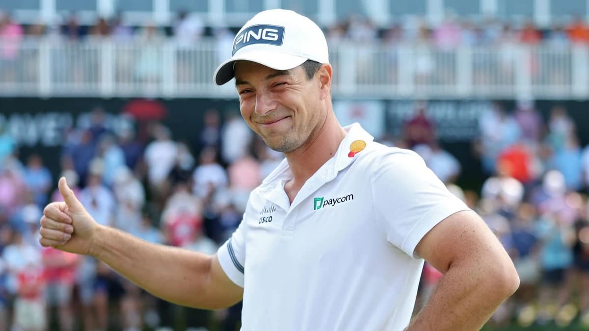 Travelers Championship: Viktor Hovland beats Scottie Scheffler in play-off as world No 1 botches sho