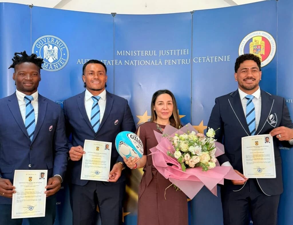 Trei jucători ai naționalei de rugby au devenit cetățeni români