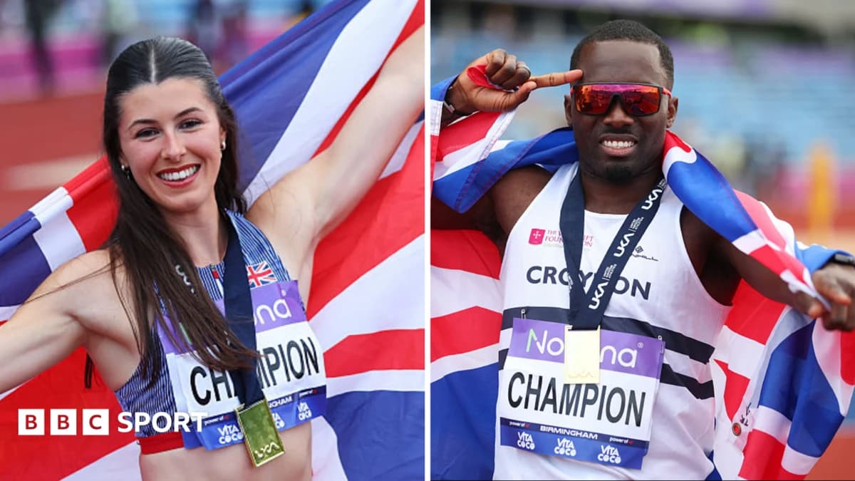 UK Athletics Championships 2026: Amy Hunt and Romell Glave win 100m titles
