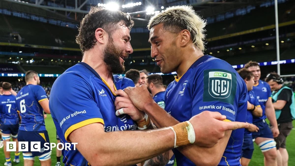 United Rugby Championship: Leinster 59-10 Lions - Irish province win to advance to semi-finals
