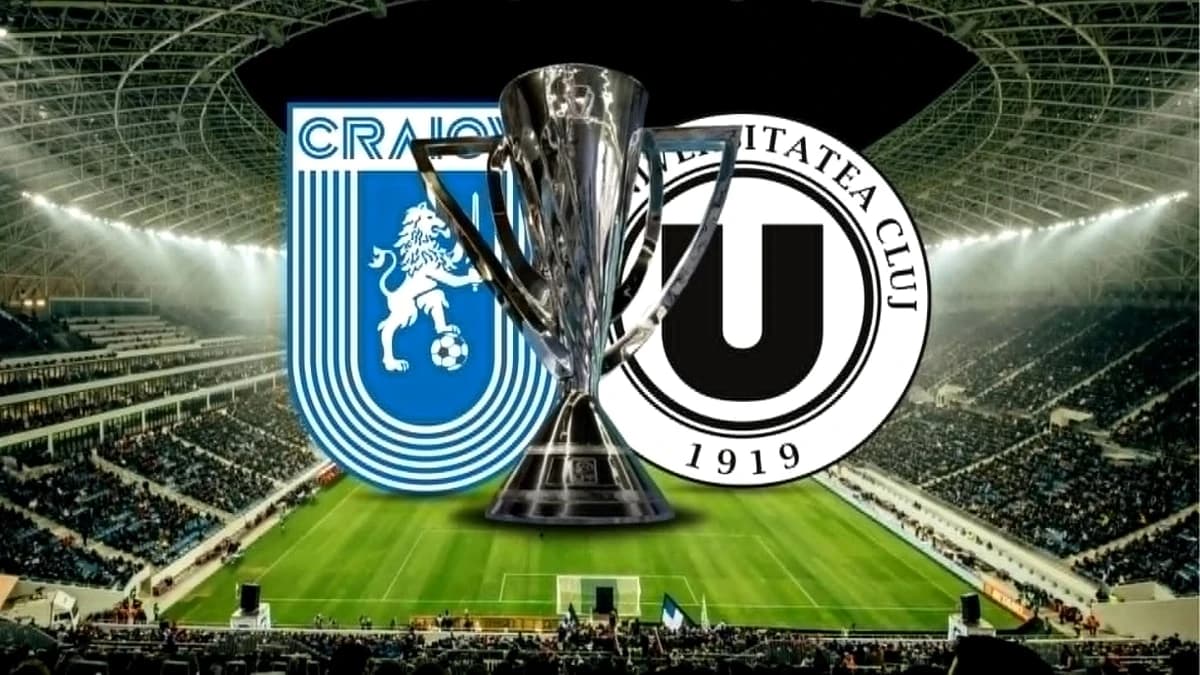 Universitatea Craiova și U Cluj vor evolua cu trofeul SuperLigii pe masă! LPF a trimis cupa şi medal