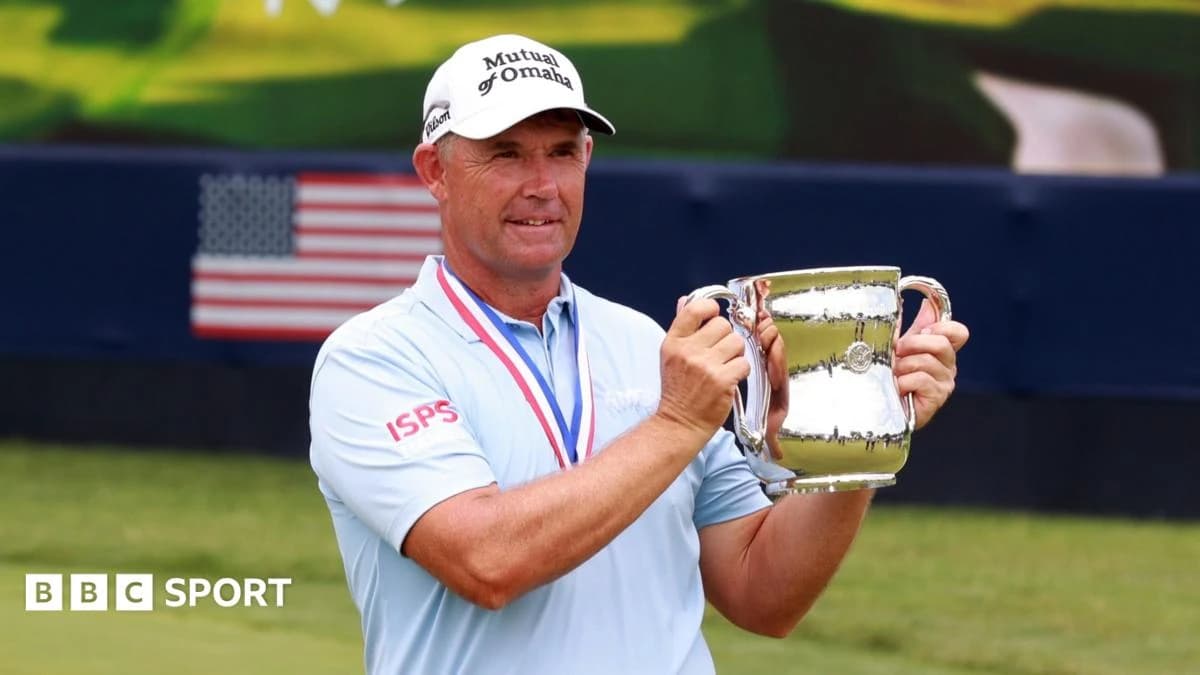 US Senior Open: Ireland's Padraig Harrington wins for third time