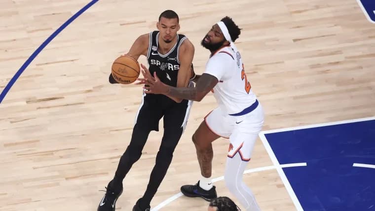 Victor Wembanyama hears loud 'Fβ you, Wemby' chants from Knicks crowd after shove on Jalen Brunson