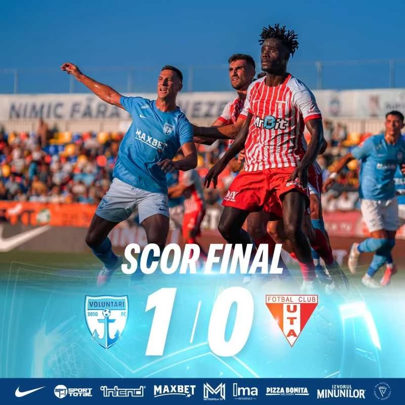 VIDEO Fotbal: FC Voluntari - UTA Arad 1-0, în Superligă