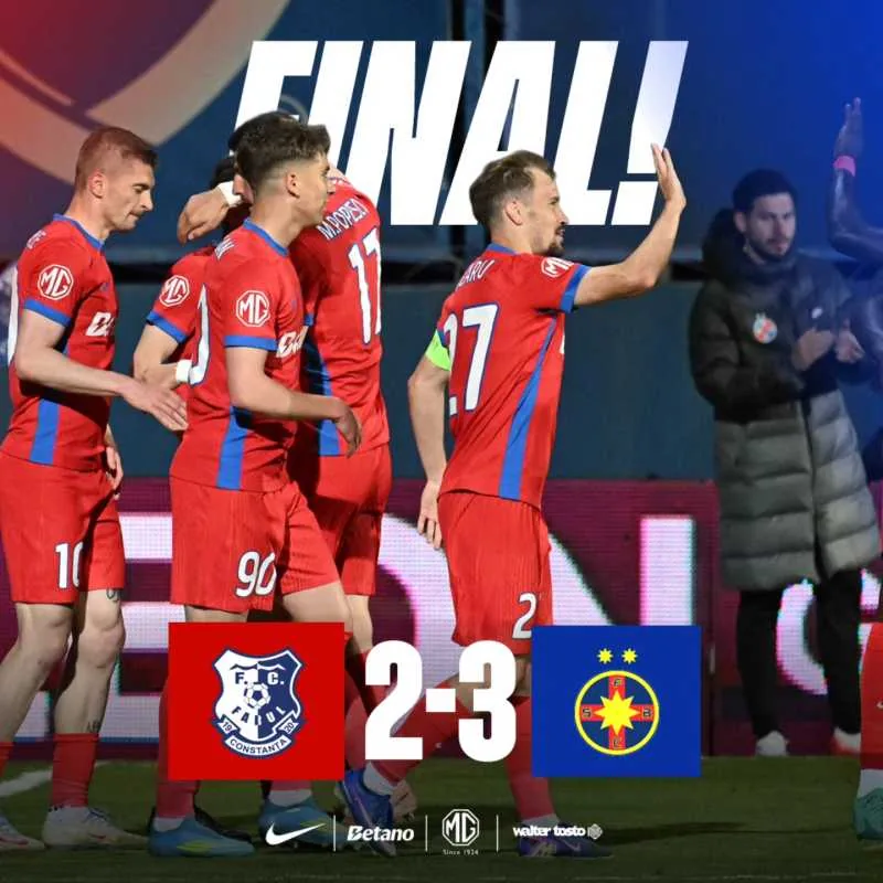 VIDEO Fotbal: FCSB a învins-o pe Farul cu 3-2, în deplasare, în play-out-ul Superligii