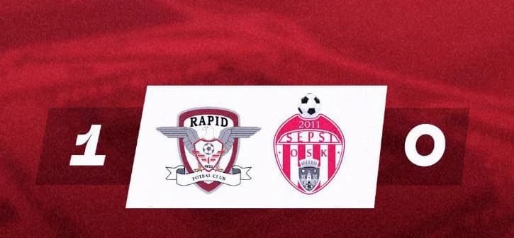 VIDEO Fotbal: Rapid a învins-o cu emoții pe Sepsi OSK (1-0), în Superligă