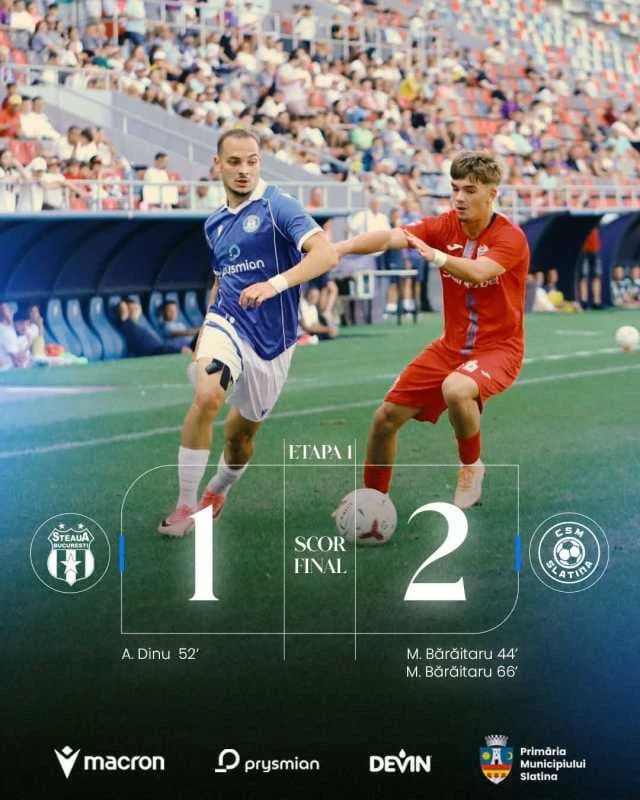 VIDEO Fotbal: Steaua, învinsă în Ghencea de CSM Slatina, în Liga a II-a