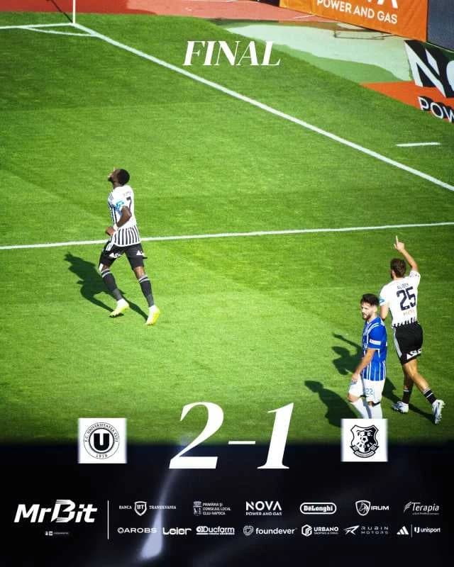 VIDEO Fotbal: Universitatea Cluj a învins-o pe Farul Constanța cu 2-1, în Superligă