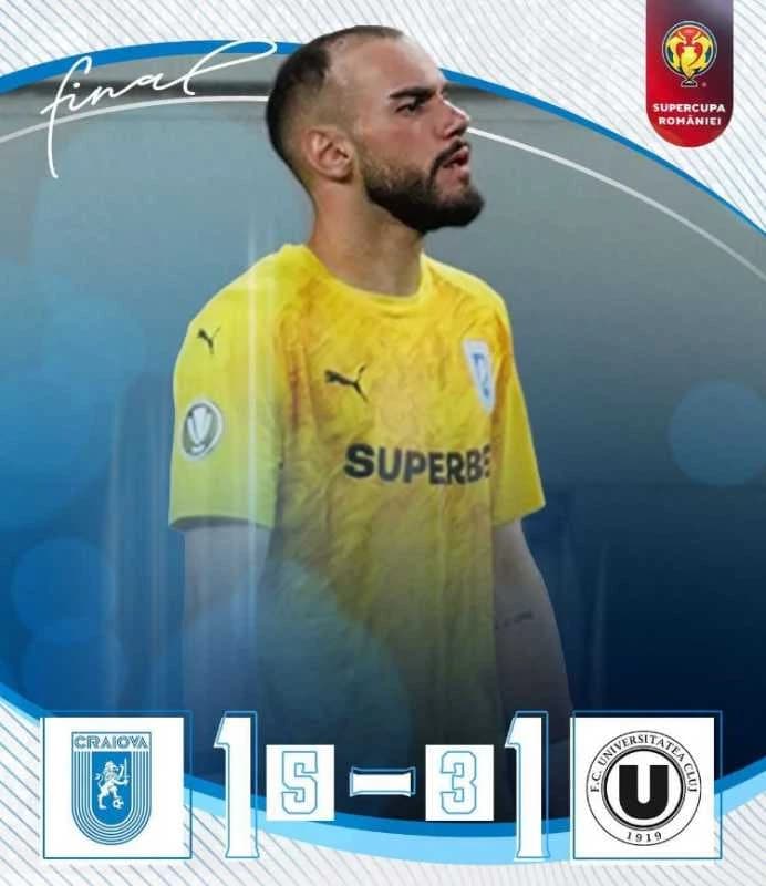 VIDEO Fotbal: Universitatea Craiova a cucerit Supercupa României, după 5-3 cu Universitatea Cluj la