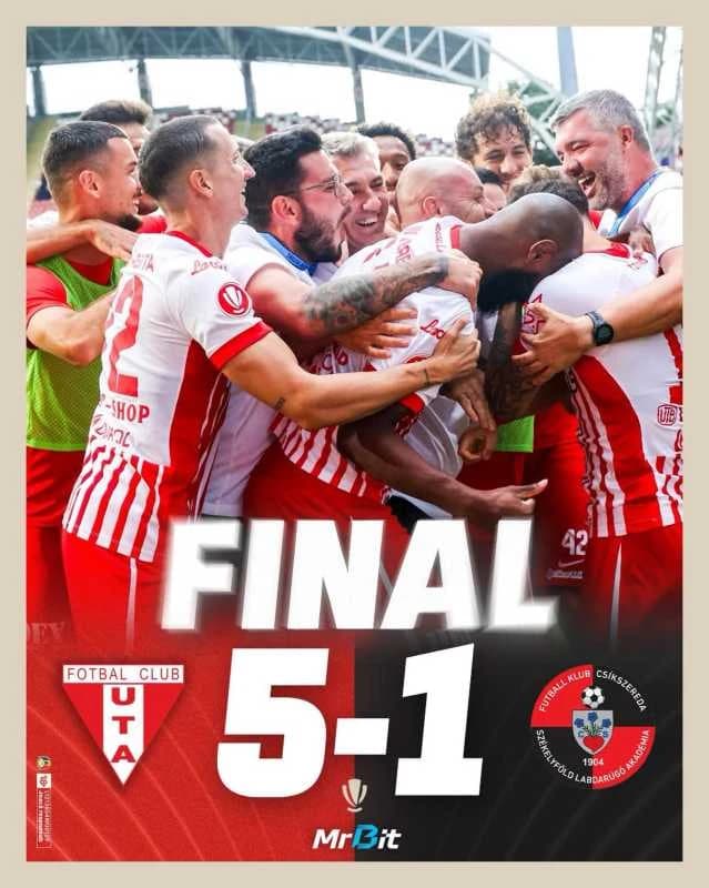 VIDEO Fotbal: UTA Arad a învins-o pe FK Csikszereda cu 5-1, în Superligă