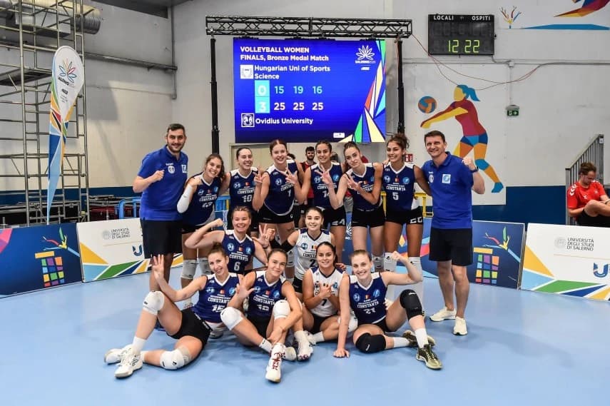 Volei: Echipa feminină de la „Ovidius“, din nou pe podium la Jocurile Europene Universitare! CSM Con
