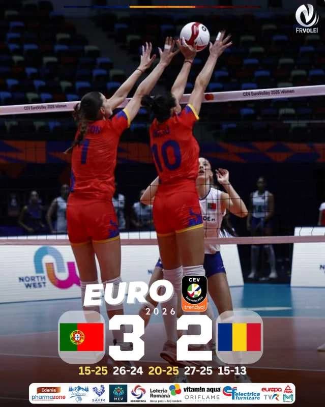 Volei feminin: România a pierdut cu Portugalia (2-3) și a ratat calificarea în optimile Campionatulu