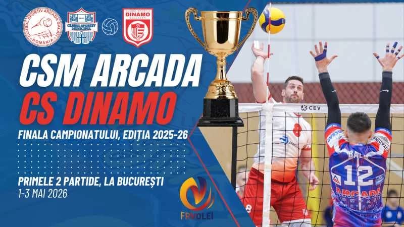 Volei masculin: CS Dinamo București și Arcada Galați vor juca finala Diviziei A1