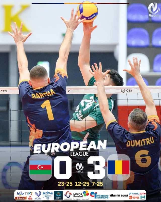 Volei masculin: România a câștigat fără probleme cu Azerbaidjanul, în Liga Europeană