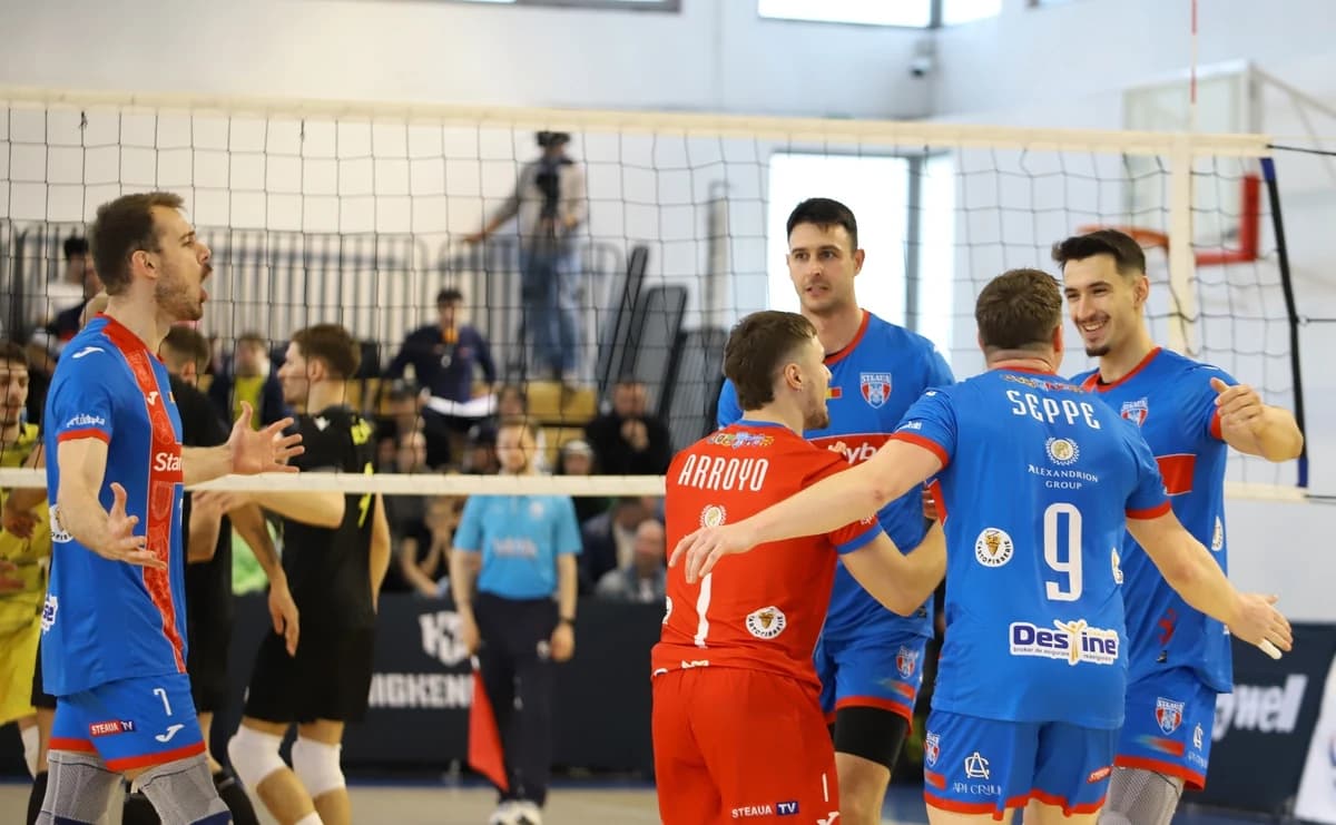 Volei masculin: Steaua Bucureşti, victorie cu SCM Zalău în meciul 3 al finalei pentru medalia de bro