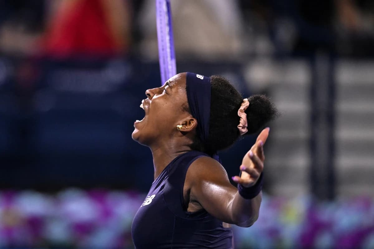 Watch: Coco Gauff wins 15-13 tiebreak in Dubai semifinal, longest of 2026