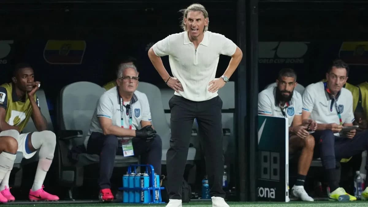 Watch Ecuador manager jump into stands to celebrate after late goal vs. Germany saves team's World C