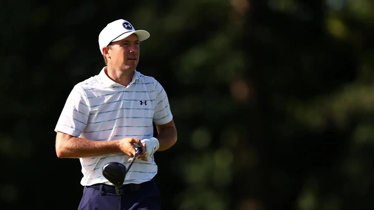 Watch: Jordan Spieth gets up and down for birdie from trash can β literally