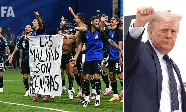 White House BACKS Argentina players in row over Falklands banner after World Cup semi-final win over