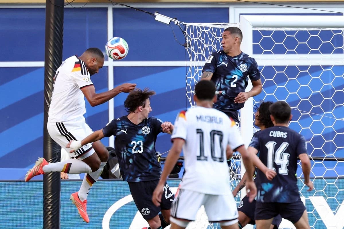 Why was Germany’s extra-time goal against Paraguay disallowed after a VAR review?