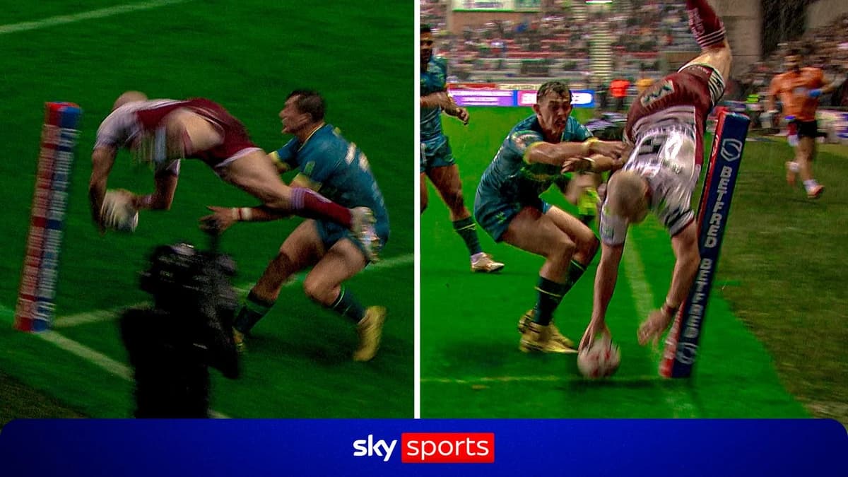 Wigan Warriors vs Hull KR: Marshall scores acrobatic try