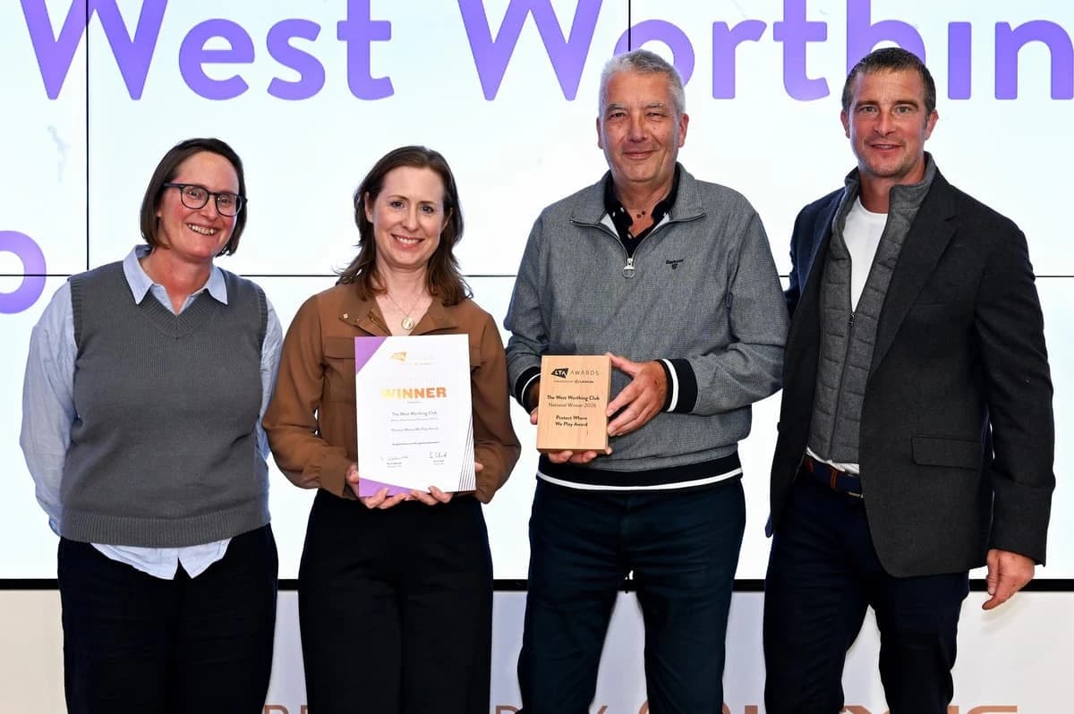 Worthing tennis club rewarded by TV's Bear Grylls for protecting where they play