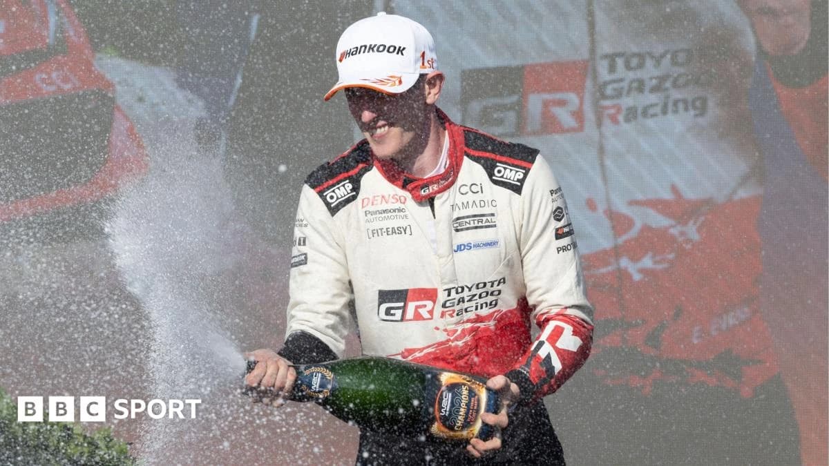WRC: Elfyn Evans becomes world champion after late Oliver Solberg crash