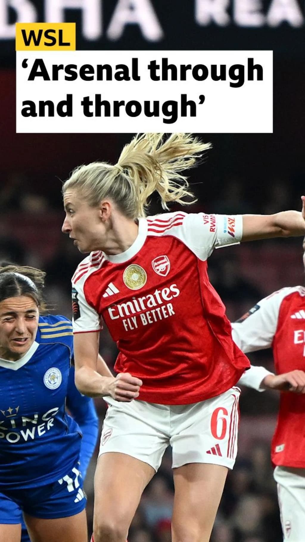 WSL: Leah Williamson scores her first goal of the season